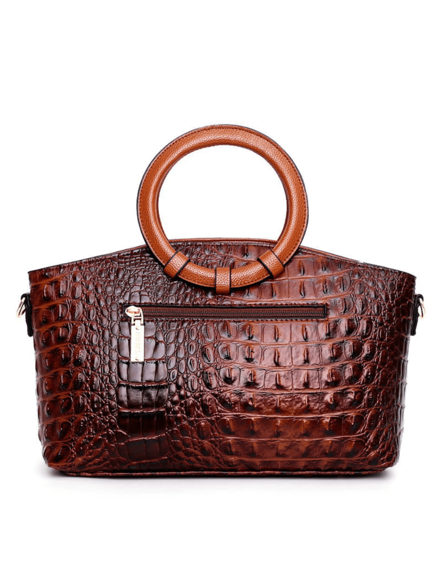 Verona | Croc-Embossed Handbag with Circular Handle Aurora-Bags