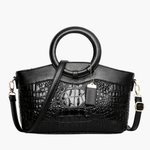 Verona | Croc-Embossed Handbag with Circular Handle Aurora-Bags