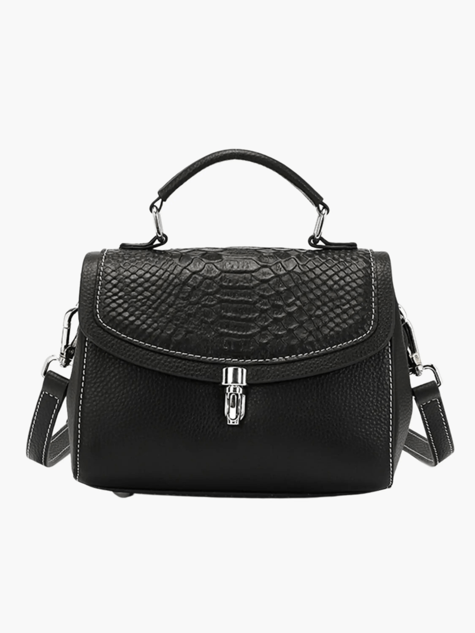 Victoria | Croc-Embossed Top Handle Bag Feylen.com