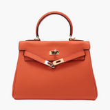 Camilla | Orange Textured Leather Handbag – Vibrant & Chic