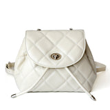 Perseis | Silver Quilted Leather Backpack – Chic, Trendy & Eye-Catching