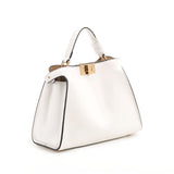 Xylora | White Structured Leather Tote – Elegant & Timeless
