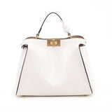 Xylora | White Structured Leather Tote – Elegant & Timeless