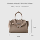 Natalie | Taupe Leather Satchel Bag – Elegant & Timeless
