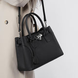 Noctelle | Black Structured Leather Handbag – Sophisticated & Timeless