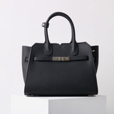 Natalie | Taupe Leather Satchel Bag – Elegant & Timeless