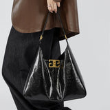 Aria | Glossy Leather Shoulder Bag – Bold & Elegant