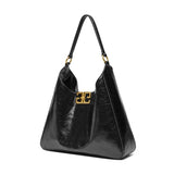 Aria | Glossy Leather Shoulder Bag – Bold & Elegant