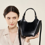 Ylani | Chic Black Leather Bucket Bag