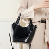 Ylani | Chic Black Leather Bucket Bag
