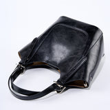 Ylani | Chic Black Leather Bucket Bag