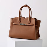 Natalie | Taupe Leather Satchel Bag – Elegant & Timeless