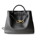 Melisande | Elegant Brown Leather Drawstring Bag – Chic & Timeless Design