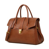 Genevieve | Black Classic Leather Satchel – Elegant & Timeless