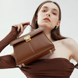 Marcelline | Elegant Black Leather Top-Handle Bag – Classic Luxury & Versatility