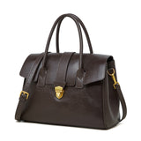 Genevieve | Black Classic Leather Satchel – Elegant & Timeless