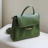 Ella Structured Flap Handbag - Elegant Top Handle with Knot Detail