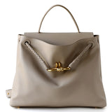 Ella Structured Flap Handbag - Elegant Top Handle with Knot Detail