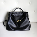 Melisande | Elegant Brown Leather Drawstring Bag – Chic & Timeless Design