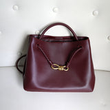 Melisande | Elegant Brown Leather Drawstring Bag – Chic & Timeless Design