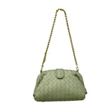 Veyndra | Black Woven Leather Chain Bag – Elegant & Chic