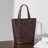 Amelia | Brown Leather Bucket Bag – Sleek & Sophisticated