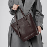 Amelia | Brown Leather Bucket Bag – Sleek & Sophisticated