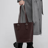 Amelia | Brown Leather Bucket Bag – Sleek & Sophisticated